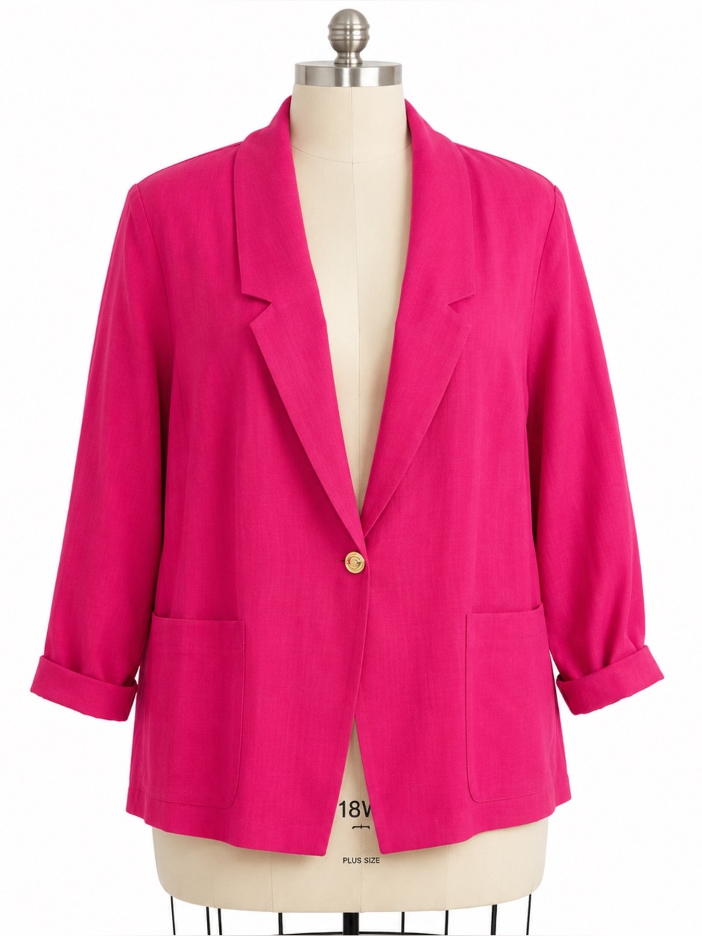 Vintage Fuchsia Women's Single-Button Blazer Jacket